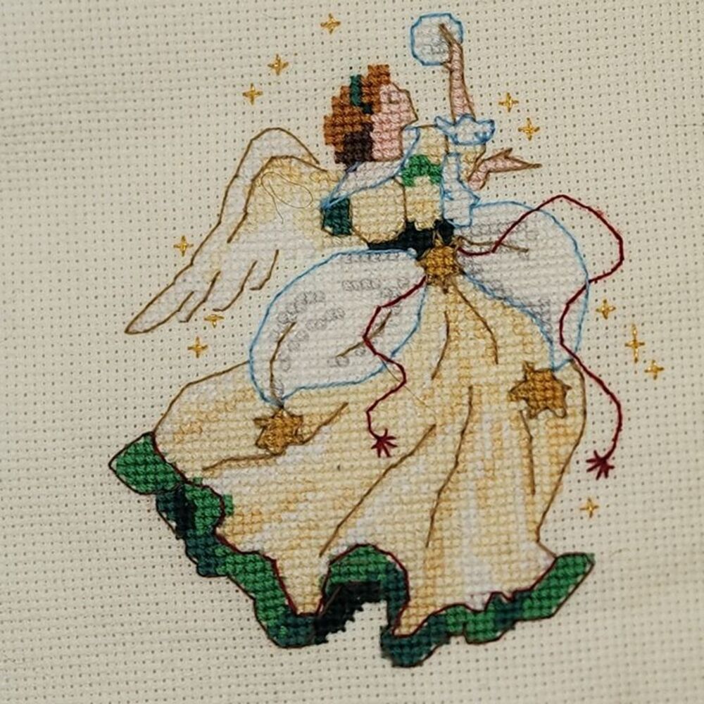 Set of 6 Mystical Angels completed cross stitch - Picture 3 of 15